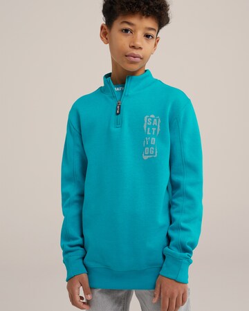 WE Fashion Sweatshirt in Blauw: voorkant