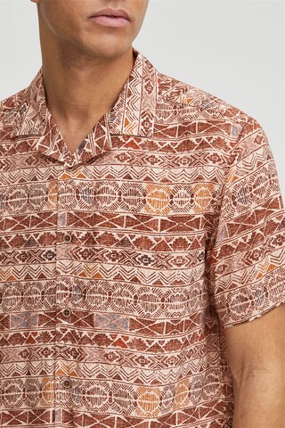 INDICODE JEANS Regular fit Button Up Shirt 'Mariol' in Brown