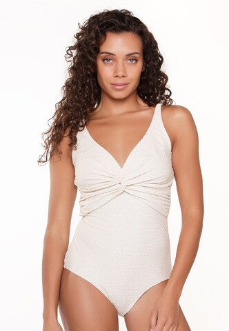 LingaDore Badeanzug in Beige: Vorderseite