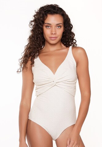 LingaDore Swimsuit in Beige: front