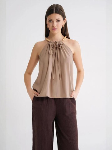 Camicia da donna di MixRay in beige: frontale