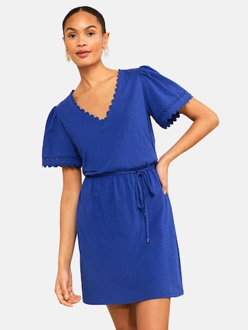 love & roses - Vestido em azul: frente