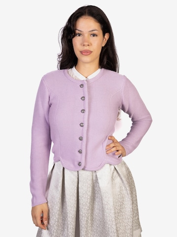 Trachtl Strickjanker 'Trachtenjacke Lila' in Lila: Vorderseite