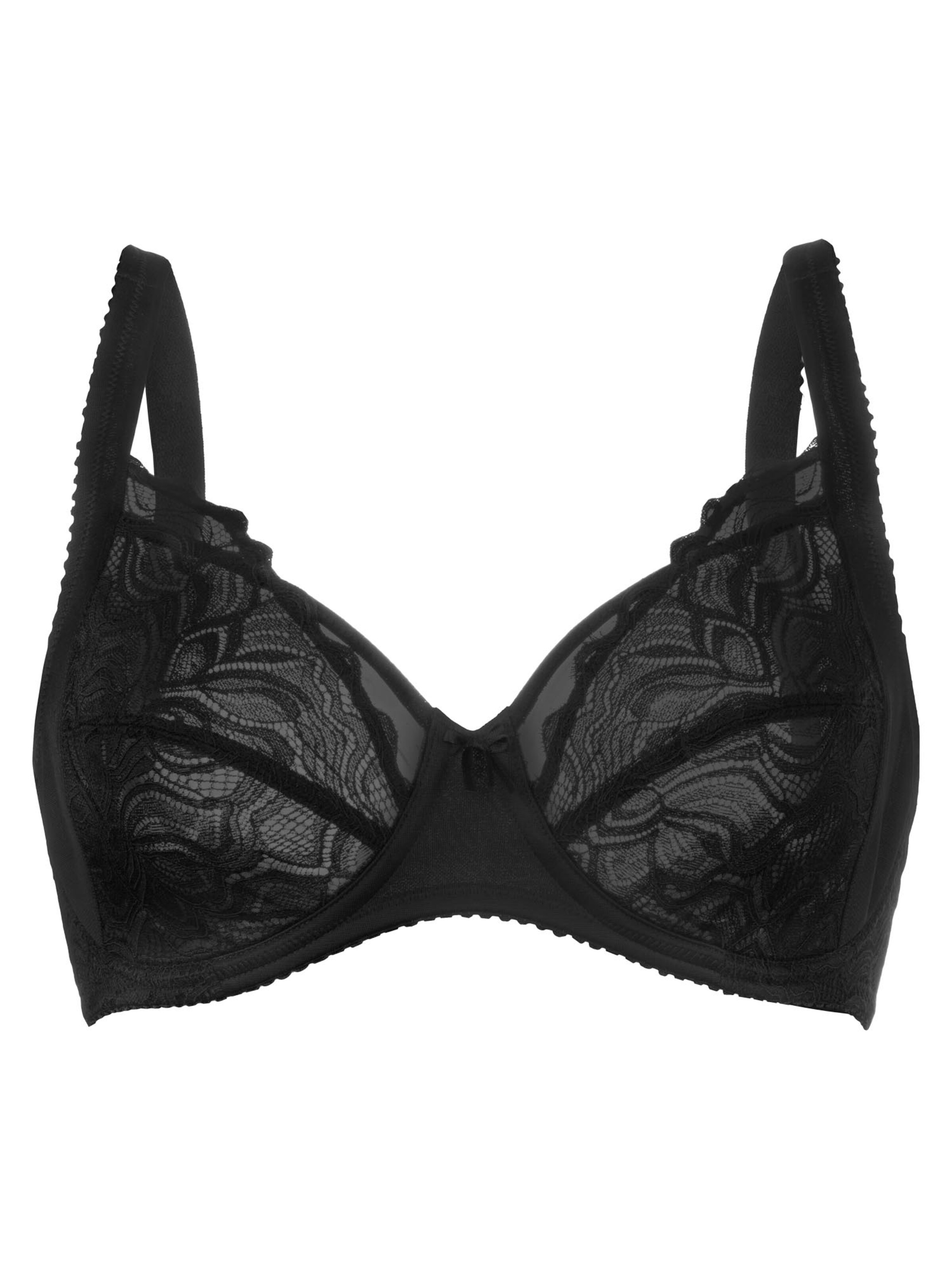 FELINA Classic Bra 'Lovely Lotus' in Black: front