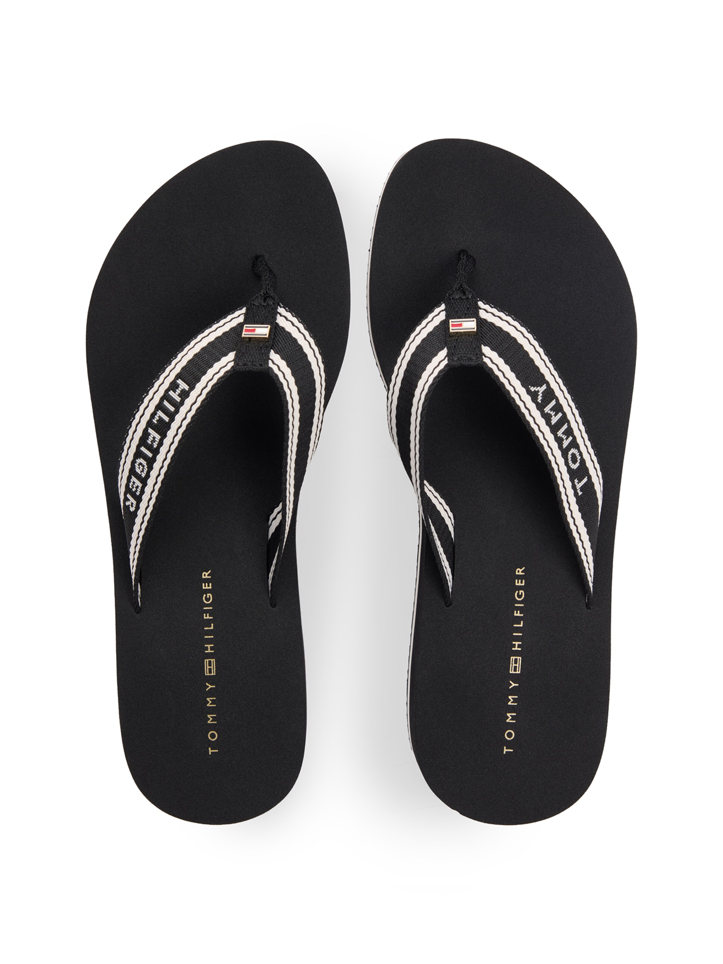 TOMMY HILFIGER Сандали с разделител за пръстите в черно