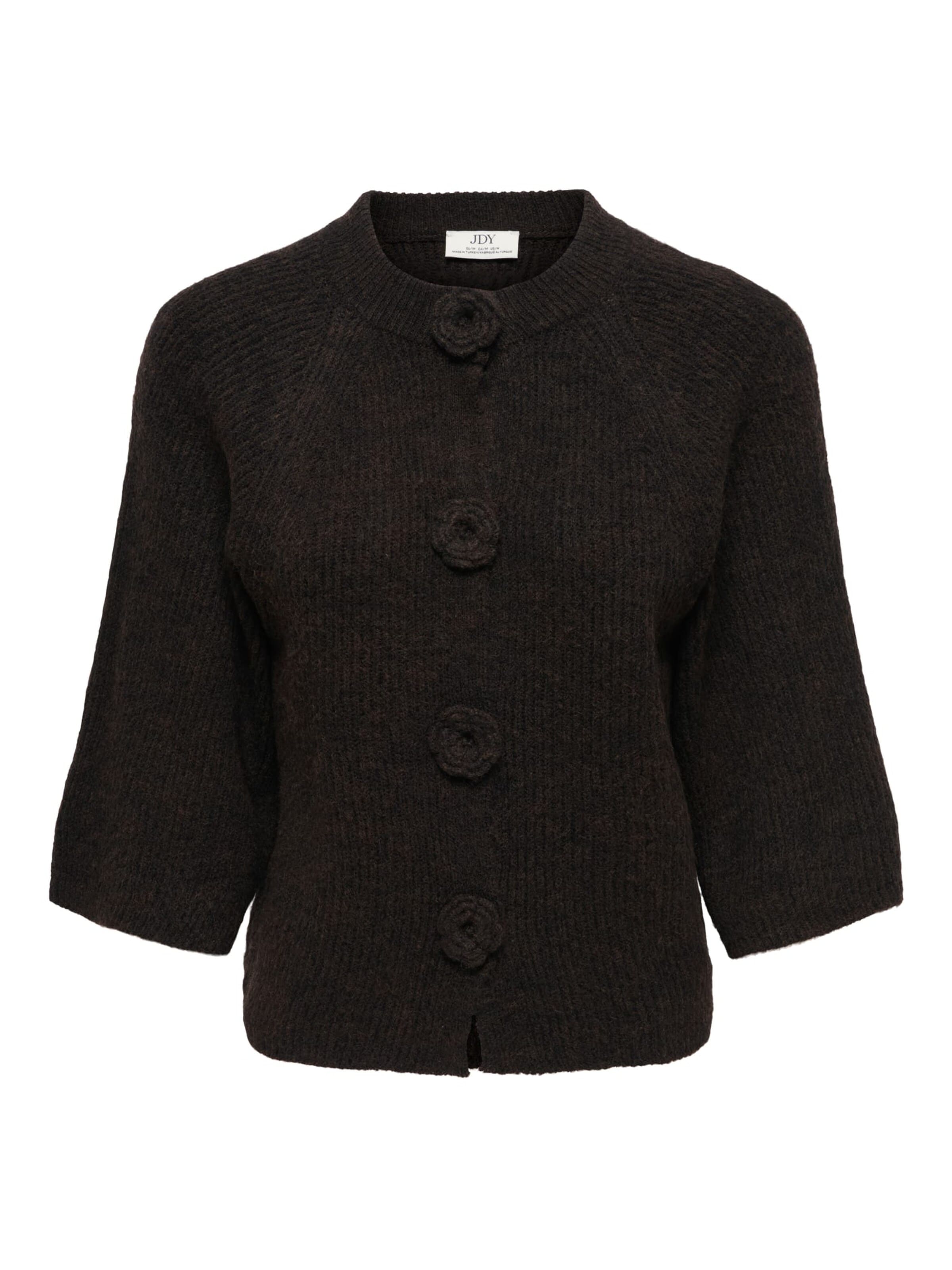 Jaqueline de Yong Gebreid vest 'Hailey' in Bruin: voorkant