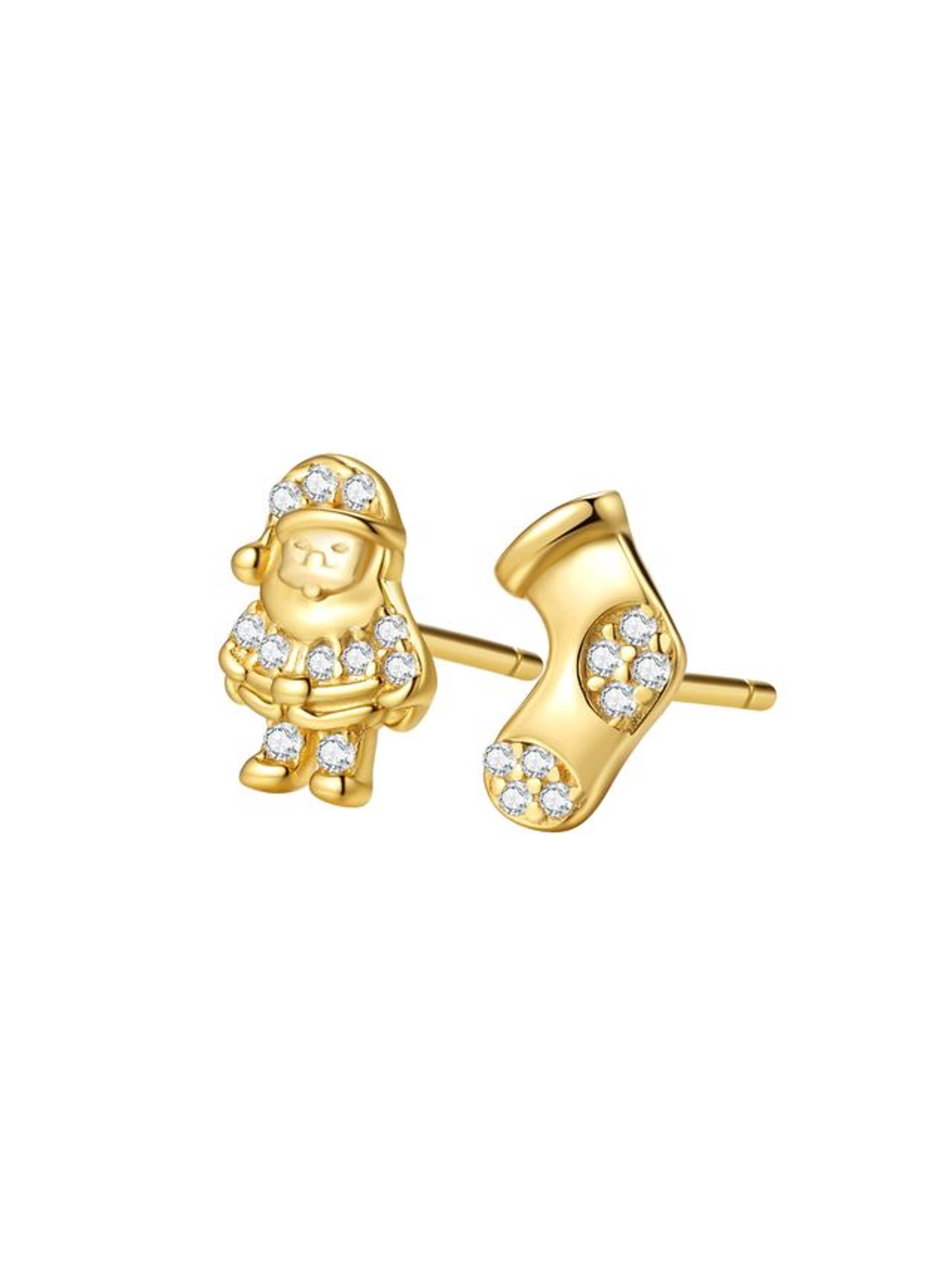 Hey Happiness Earrings 'Santa Cheer' in Gold: front