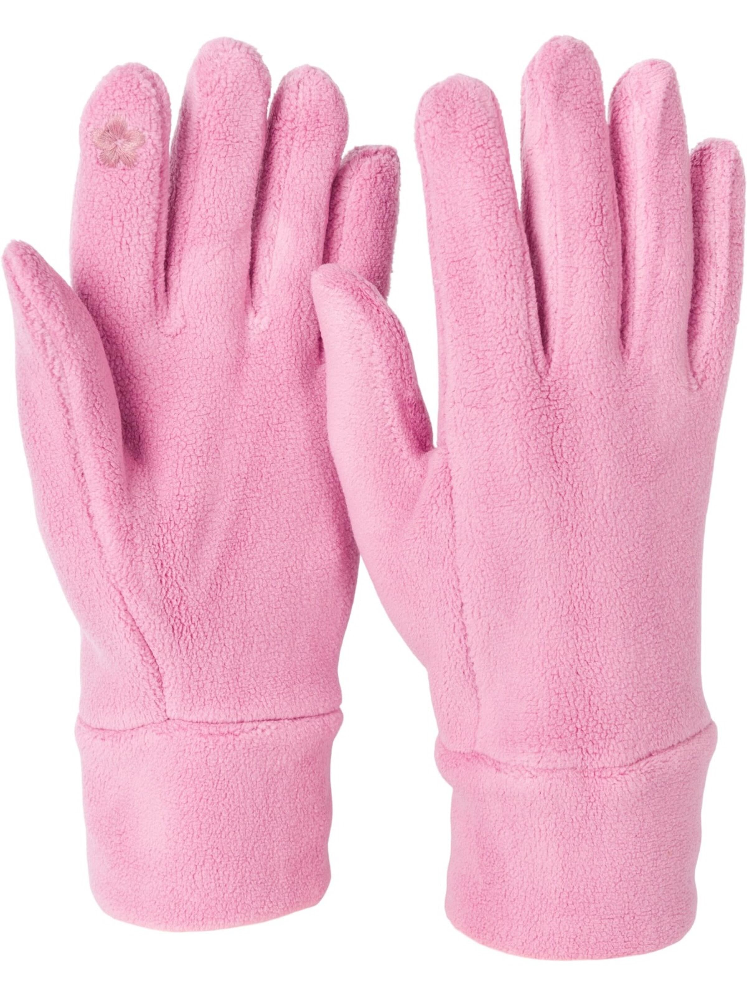 styleBREAKER Fingerhandschuhe 'Einfarbige Touchscreen Fleece Handschuhe'‌‌‌ in Pink: Vorderseite