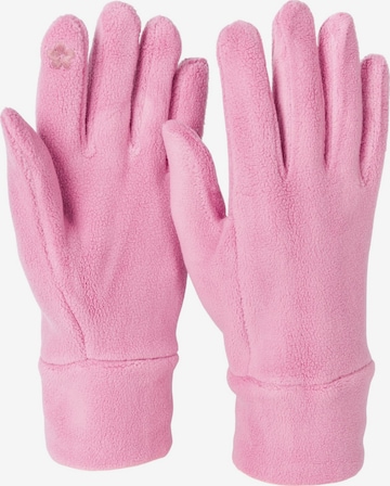 styleBREAKER Fingerhandschuhe 'Einfarbige Touchscreen Fleece Handschuhe' in Pink: Vorderseite