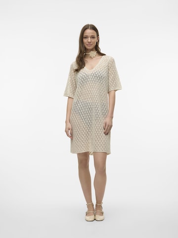 VERO MODA Knitted dress 'Leilani' in Beige: front