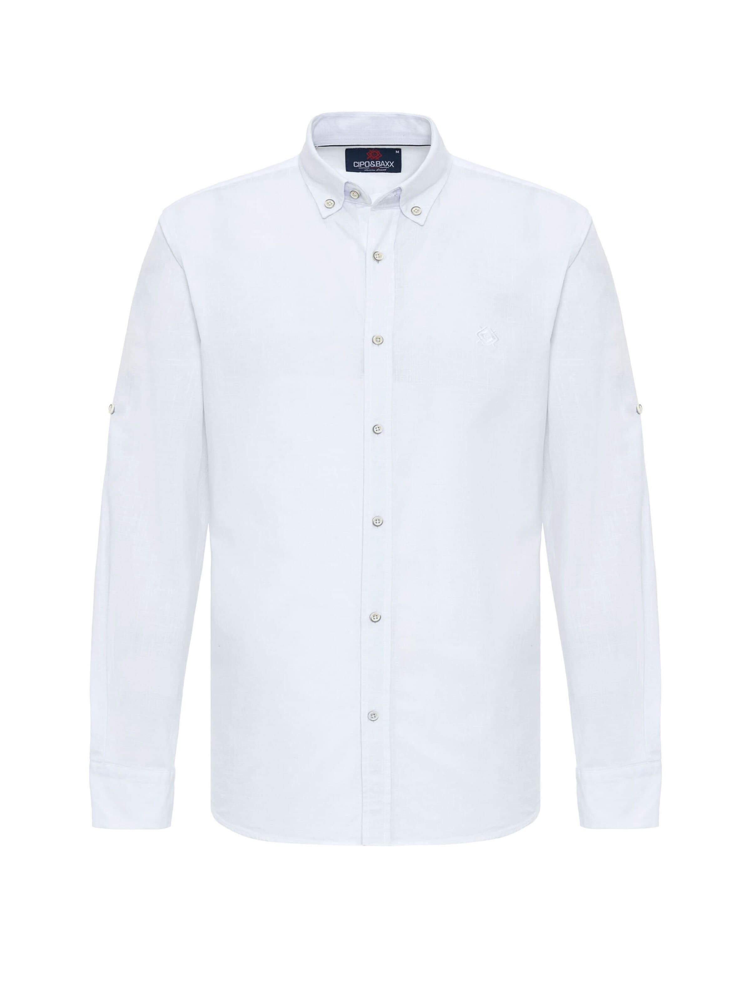 Coupe slim Chemise 'CH199' CIPO & BAXX en blanc