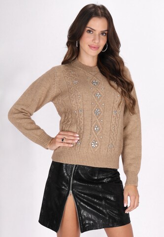 faina - Jersey en beige: frente