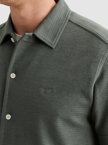 PME Legend Regular fit Overhemd 'Shirt with short sleeves in interlock jersey' in Groen
