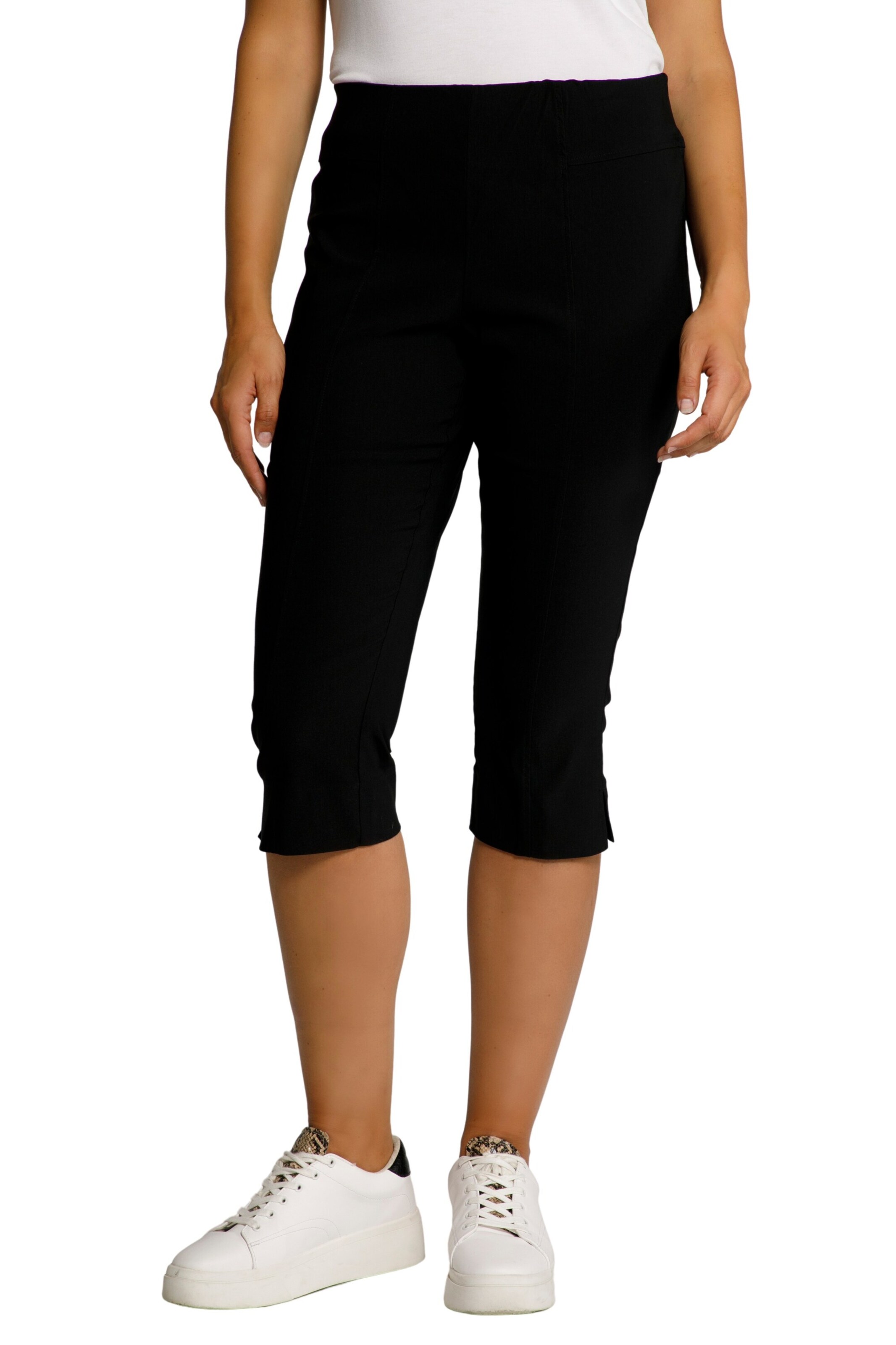 Ulla Popken Slimfit Hose in Schwarz: Vorderseite