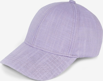 styleBREAKER Cap 'Leinen Baseball Cap' in Lila: Vorderseite