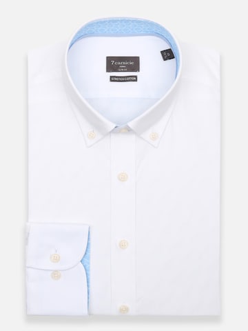 Slim fit Camicia business 'Leonardo Sport Poplin Stretch Man Shirt Black' di 7Camicie in bianco: frontale