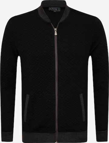Sir Raymond Tailor Zip-Up Hoodie 'Napoli' in Black: front