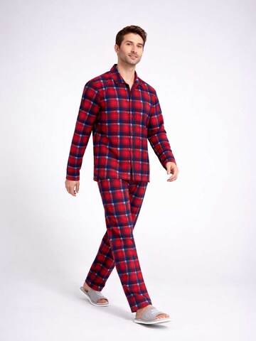 PANTONECLO Pyjama lang 'Pantoneclo Men’s Nightwear Set' in Rood