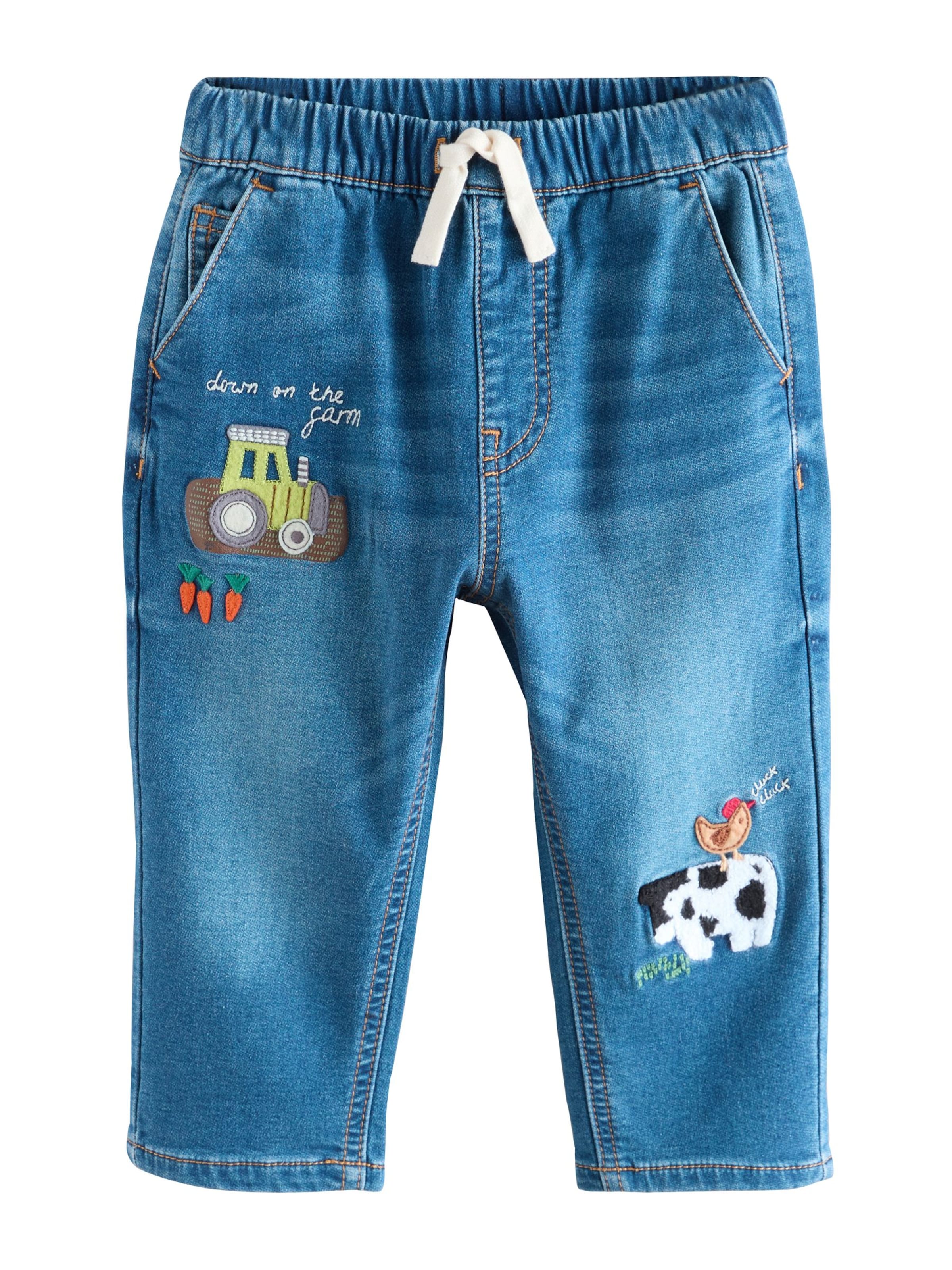 Next Jeans in de kleur Bruin / Zwart / Black denim / Wit, Productweergave