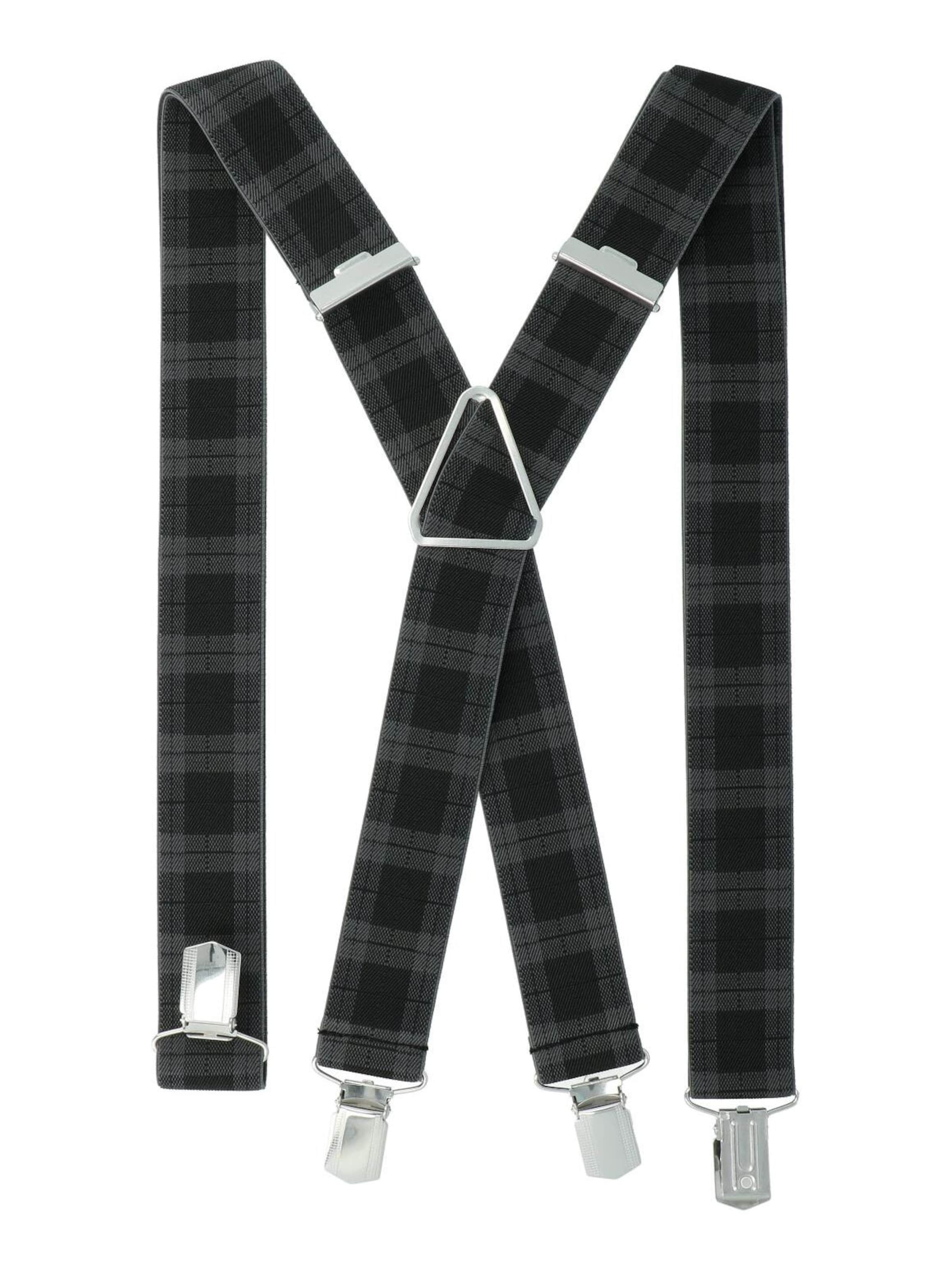 WILLEN Suspenders 'Karo' in Grey: front