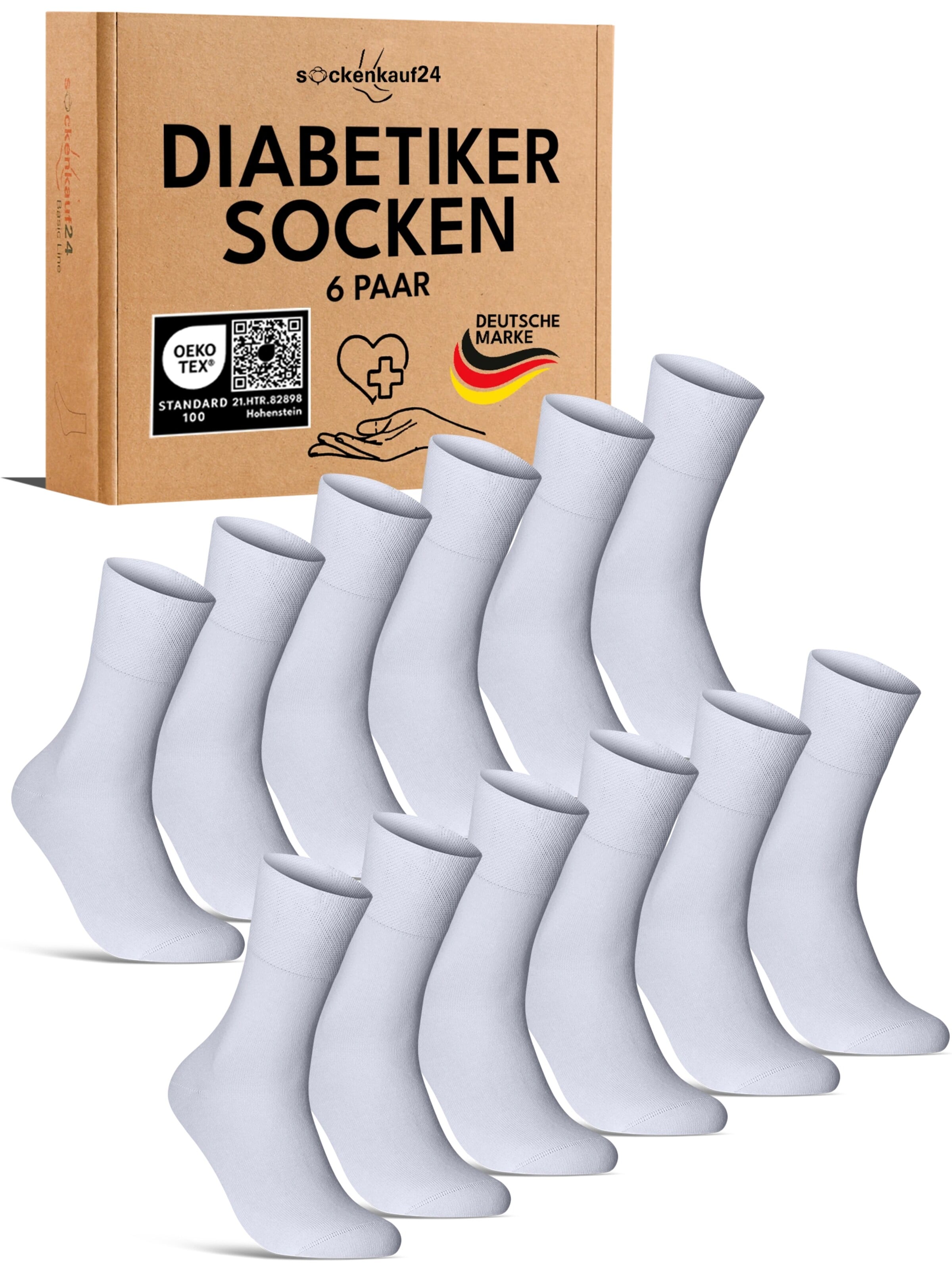 sockenkauf24 Socken 'Diabetiker Socken'‌‌‌‌‌‌ in 35-38 in weiß, Produktansicht