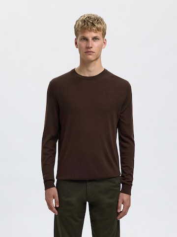 Pull-over SELECTED en marron : devant