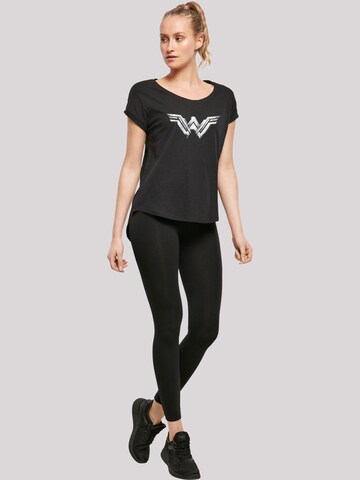 F4NT4STIC Shirt 'DC Comics Wonder Woman Distressed Logo' in Zwart