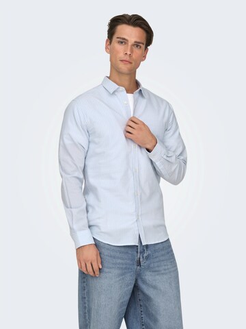 Only & Sons Slim Fit Paita 'ONSALVARO' värissä valkoinen: etupuoli