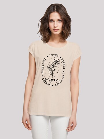 T-shirt 'Mothers Day Black Art Print for Mom Best Mom Ever' F4NT4STIC en beige : devant