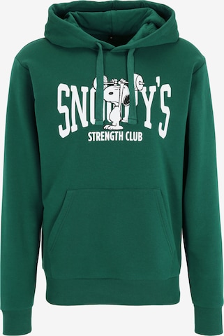 Course Hoodie 'Snoopy's Strenght Club' in Grün: Vorderseite