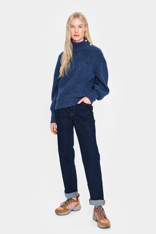 SAINT TROPEZ Sweter 'Paula' w kolorze niebieski