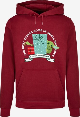 ABSOLUTE CULT Sweatshirt 'The Mandalorian - Galaxy's Greetings' in Red: front