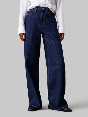 Calvin Klein Wide leg Jeans in Blauw: voorkant