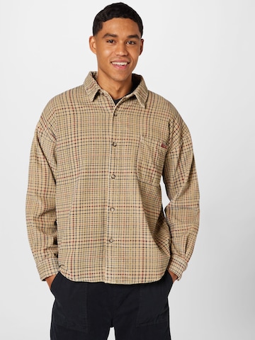 BDG Urban Outfitters Regular fit Button Up Shirt in Beige: front