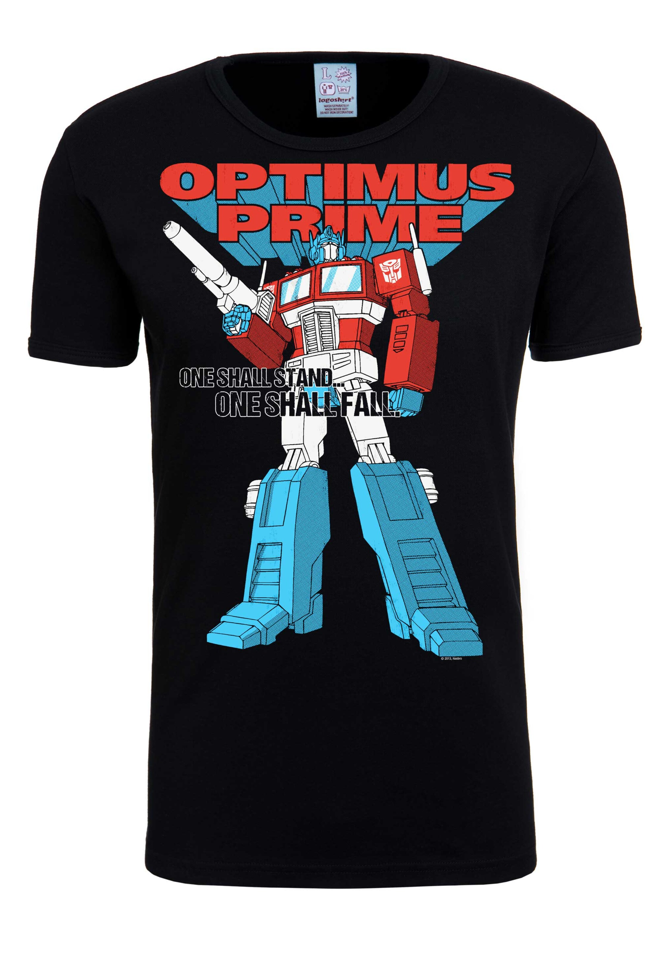 LOGOSHIRT T-Shirt 'Optimus Prime' in Schwarz: Vorderseite