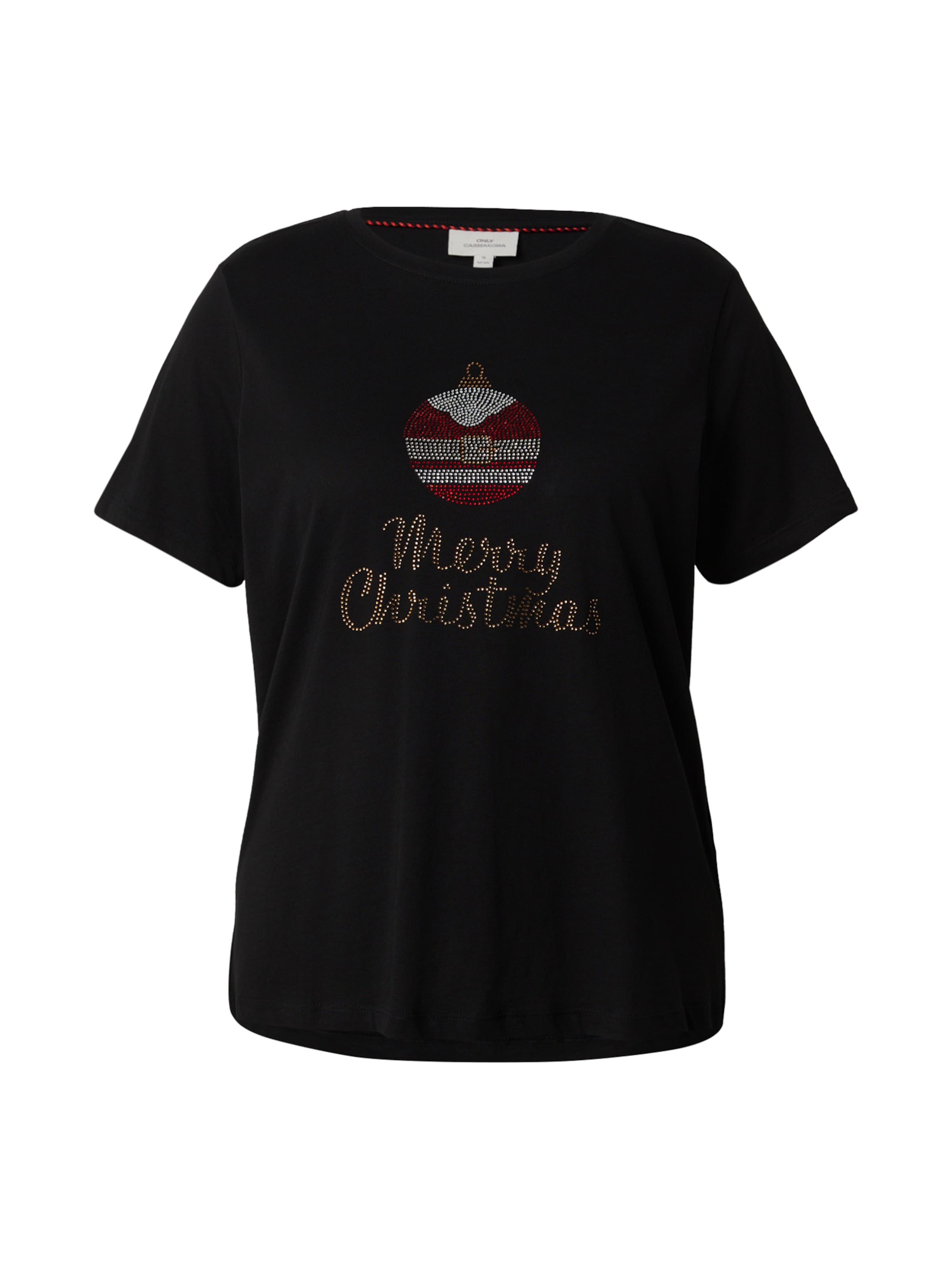 ONLY Carmakoma T-shirt 'CARKITA XMAS' i svart: framsida
