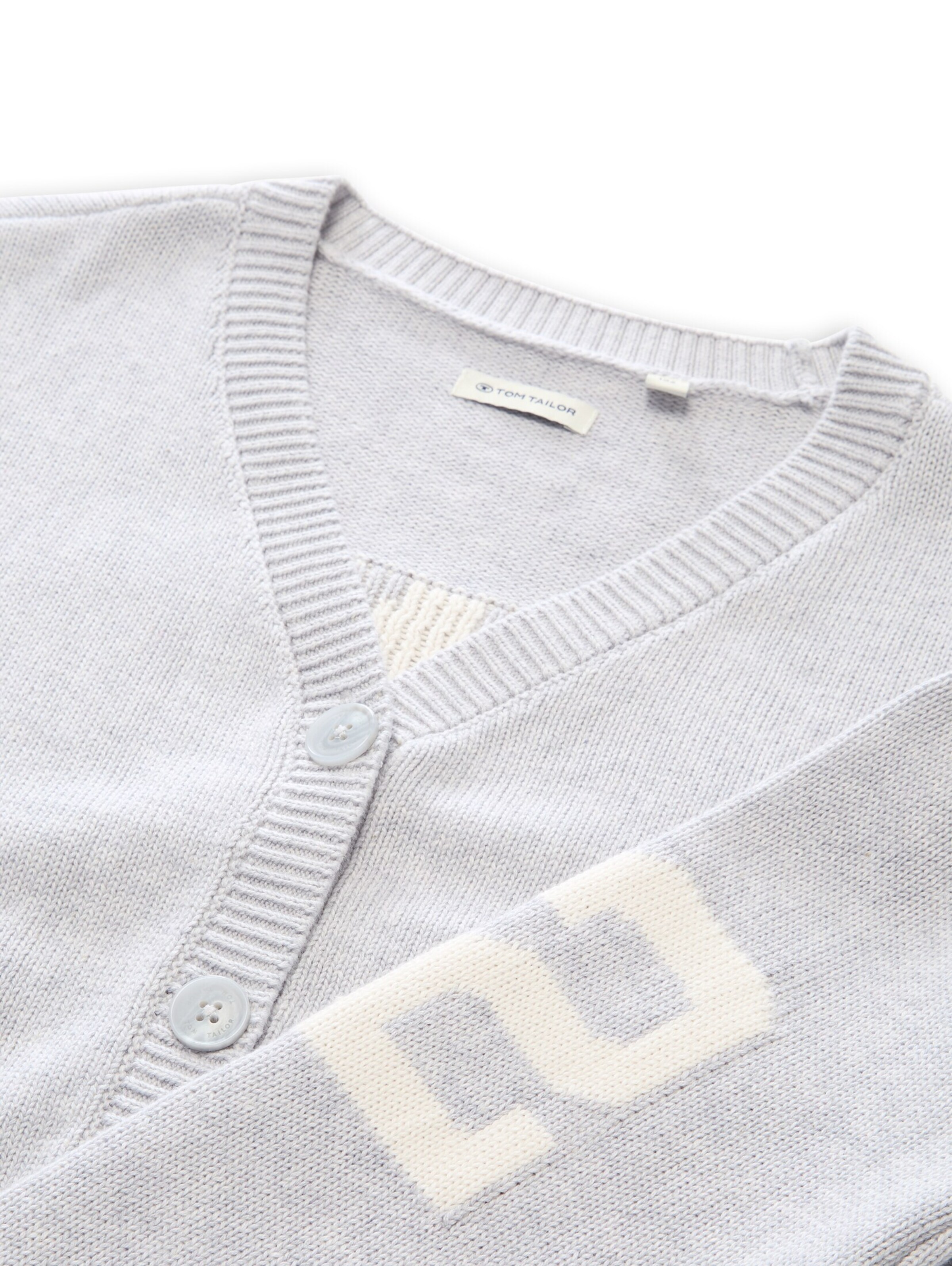 TOM TAILOR Knit cardigan in Grey
