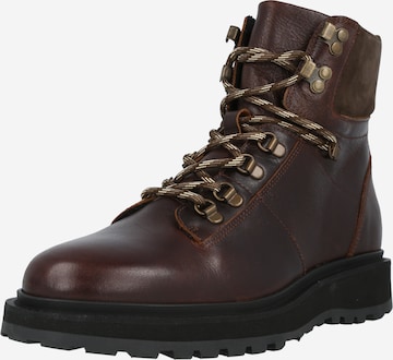 Shoe The Bear Boots med snörning 'KITE' i brun: framsida