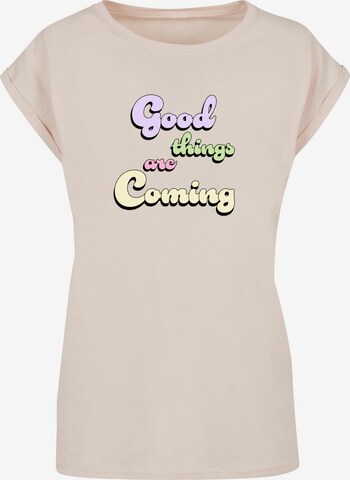 T-shirt 'Good Things' Merchcode en beige : devant