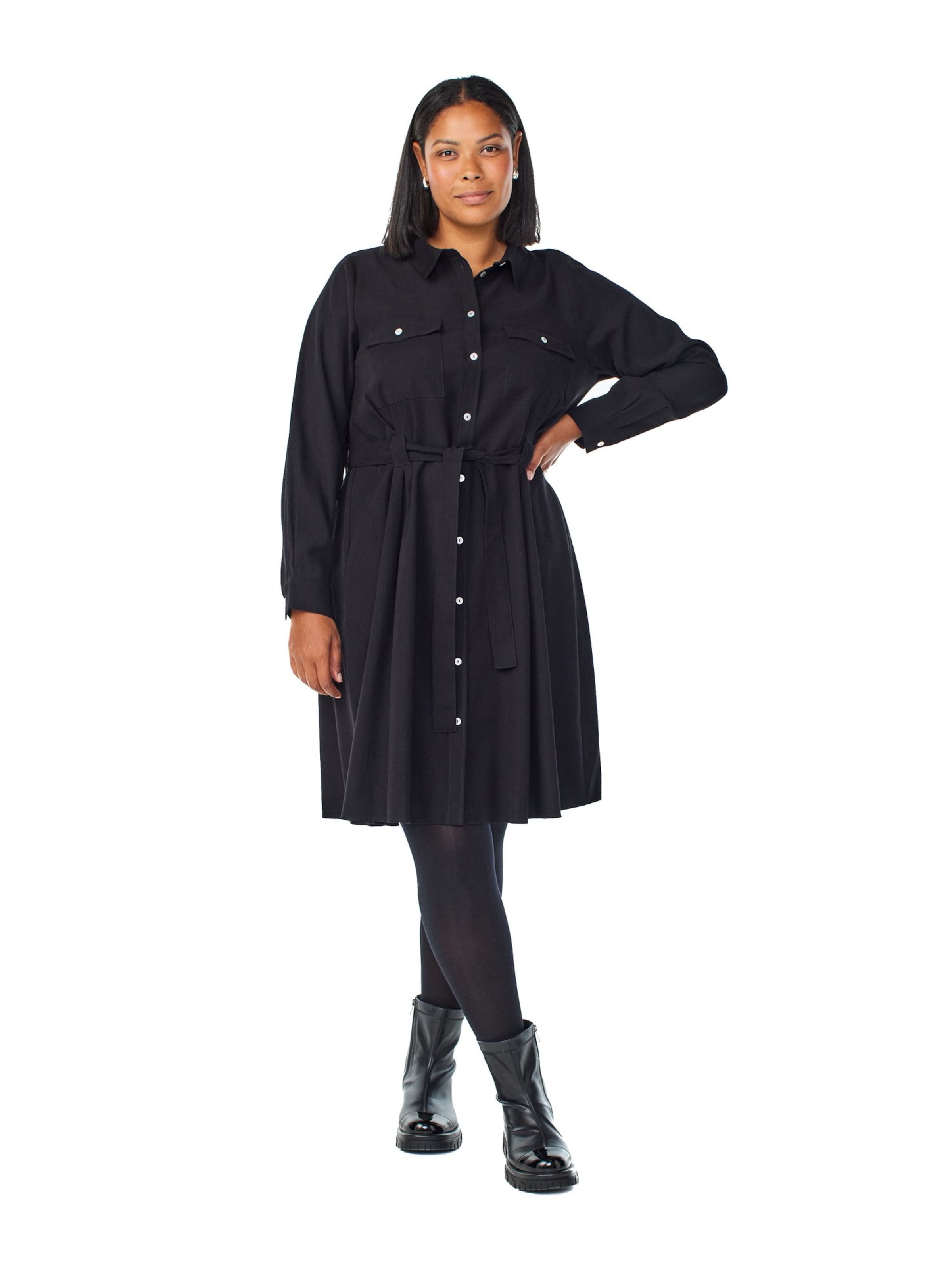 Zizzi Shirt Dress 'Mdana' in Black