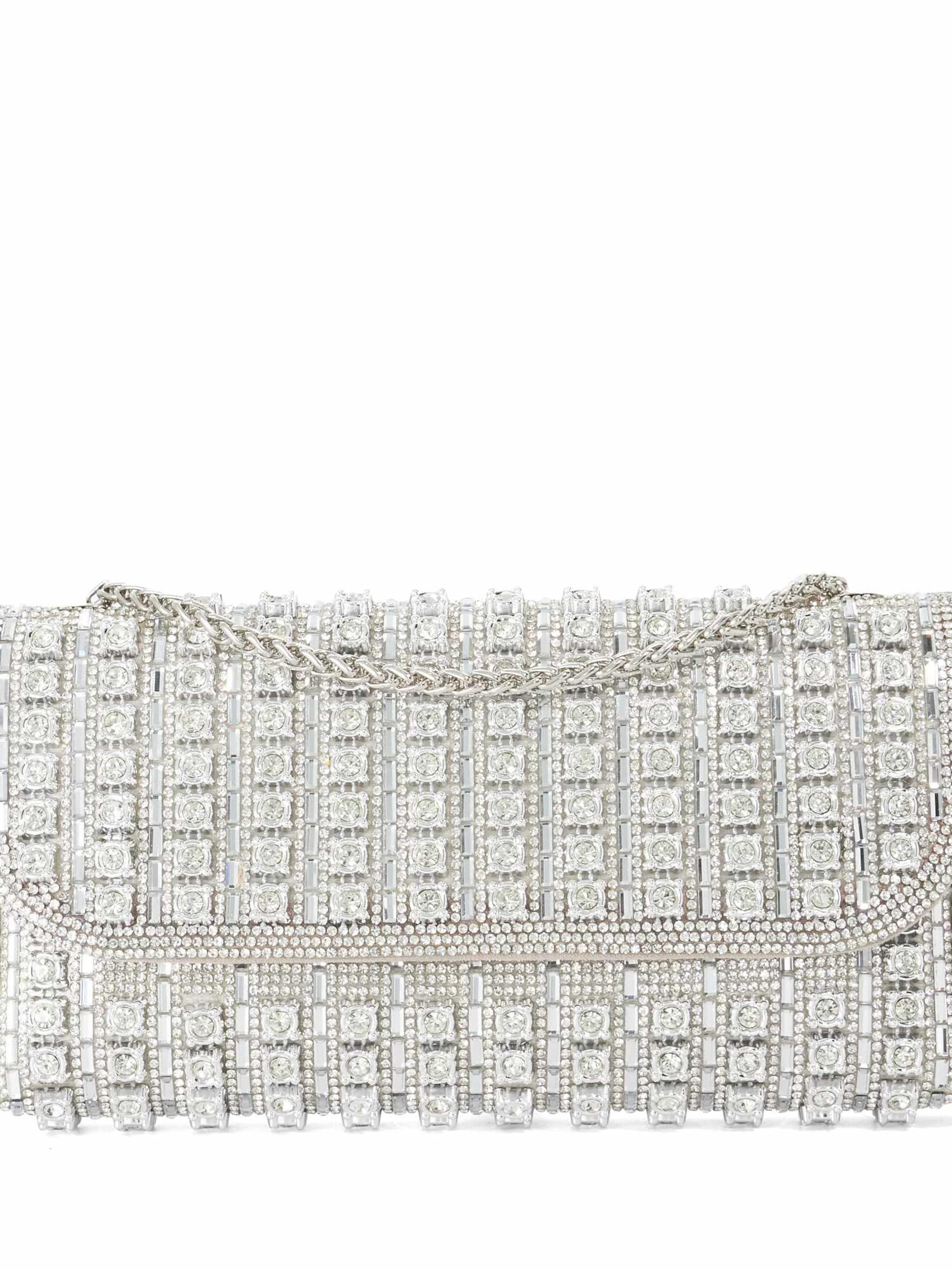 Dune LONDON Clutch 'Elabourate' in Silber: Vorderseite