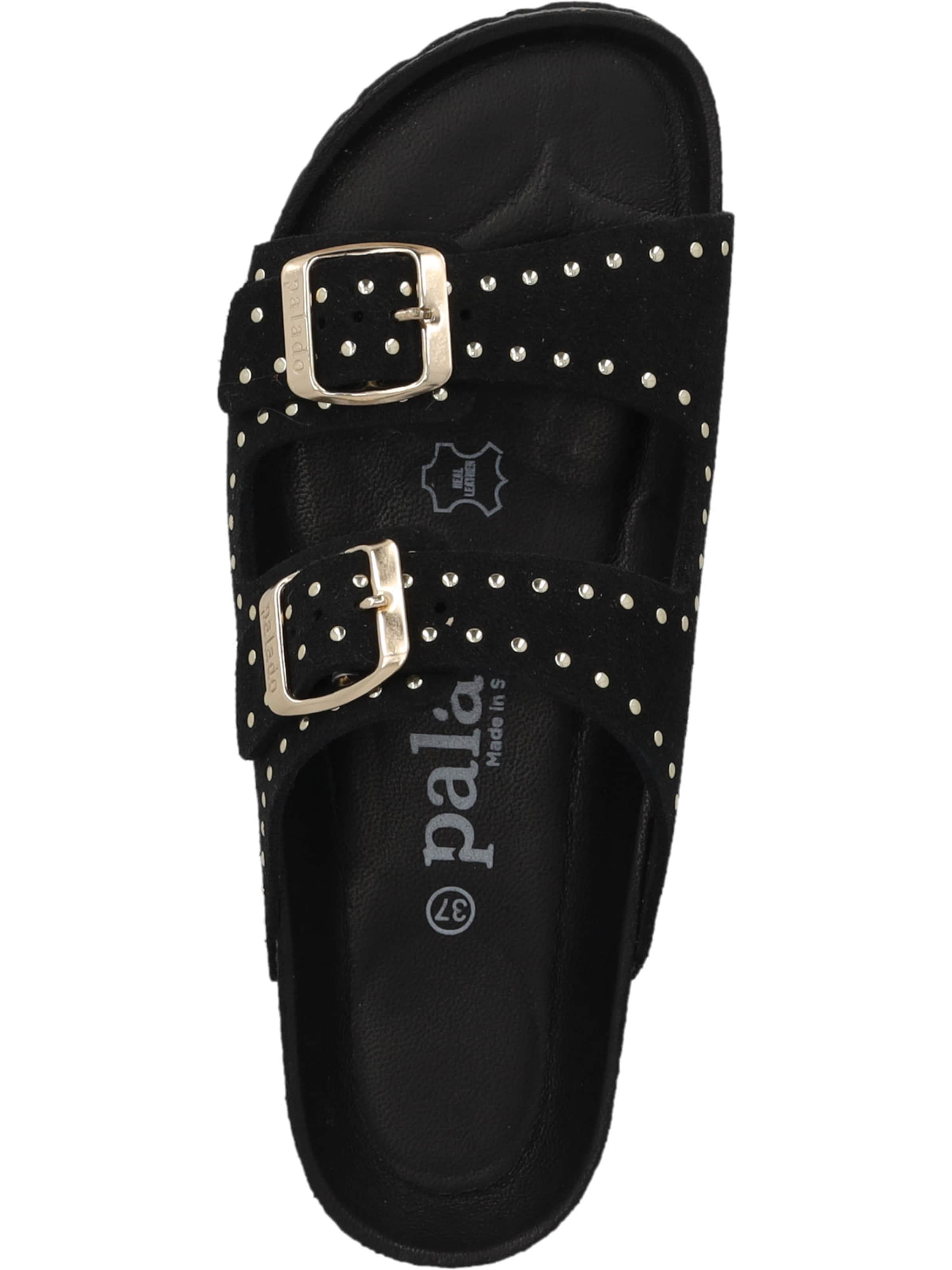 Palado Pantolette 'Palado Elaha Rivet Velours Premium Leather'‌‌‌‌‌‌ in Schwarz