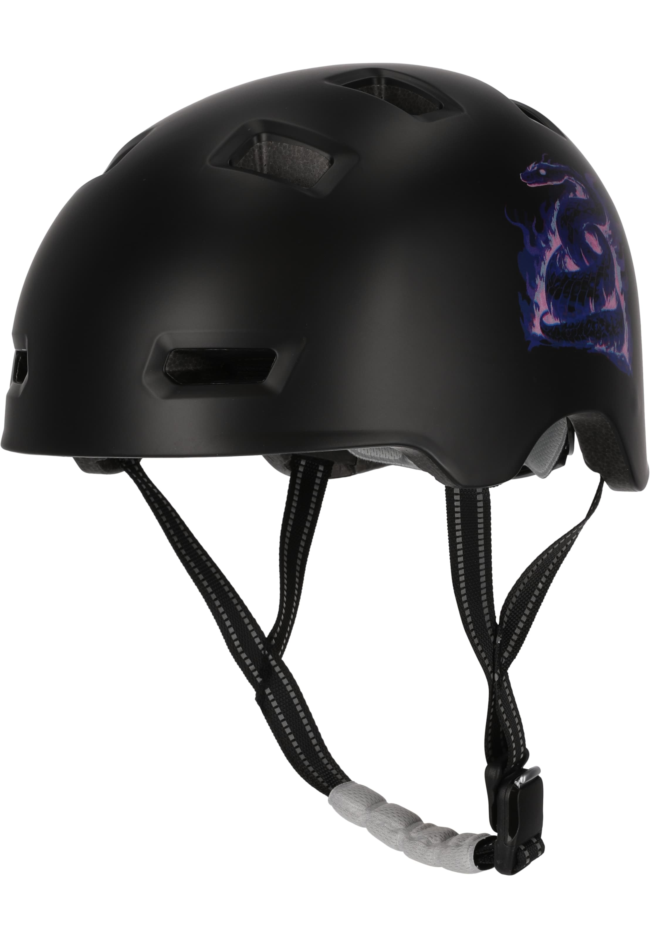 Crazy Safety Helmet 'Rampage Snake' in Black: front