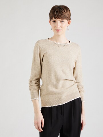 Pull-over 'VIRil' VILA en beige : devant