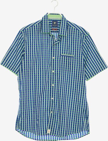 PIERRE CARDIN Button Up Shirt in M in Blue: front