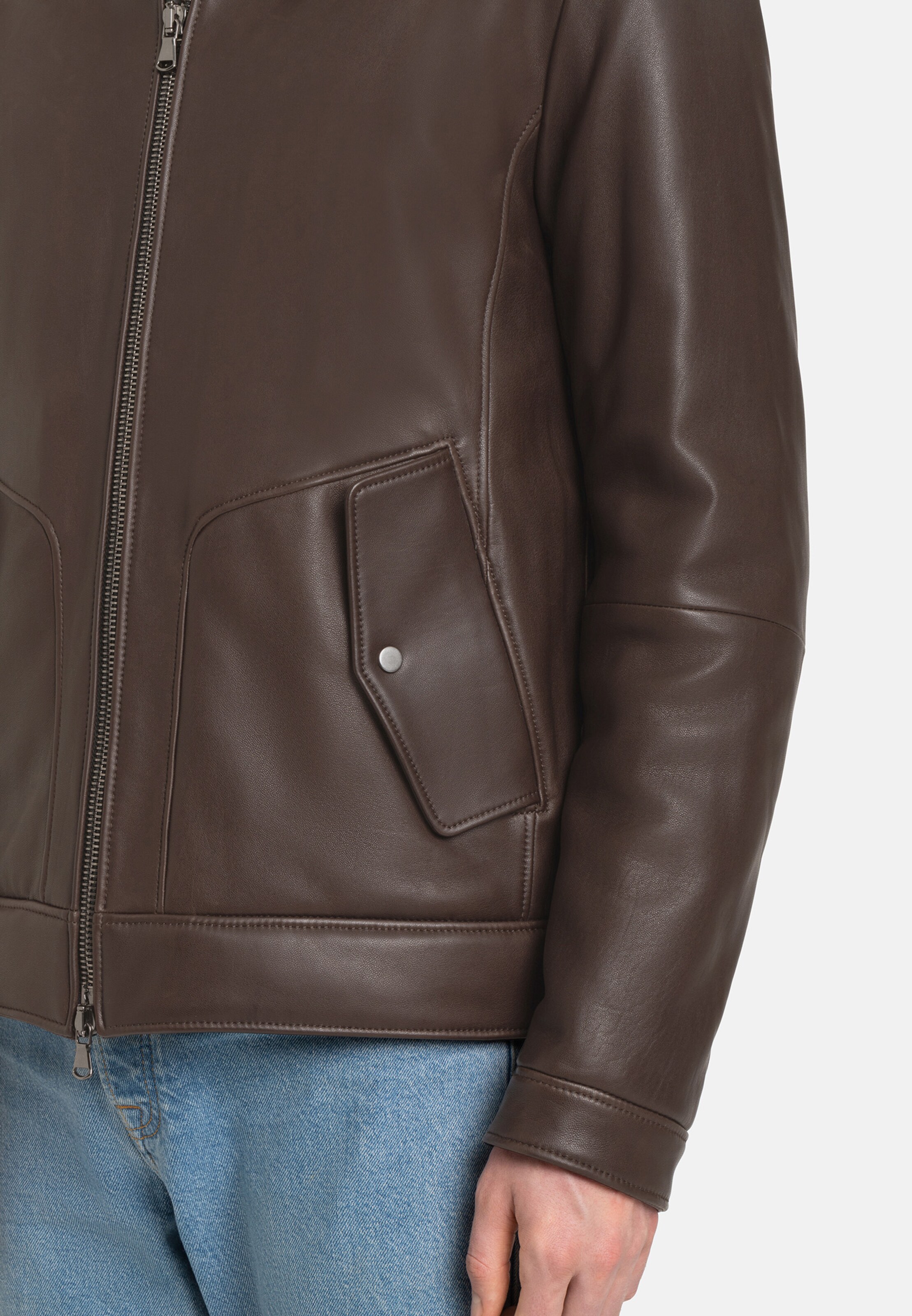 Männer Große Größen Werner Christ Lederjacke 'Thorben' in Dunkelbraun - NL82829 Männer Große Größen Werner Christ Lederjacke 'Thorben' in Dunkelbraun - NL82829