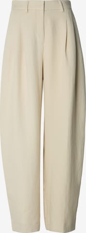 Loosefit Pantalon à pince 'Esteriane' MSCH COPENHAGEN en beige : devant