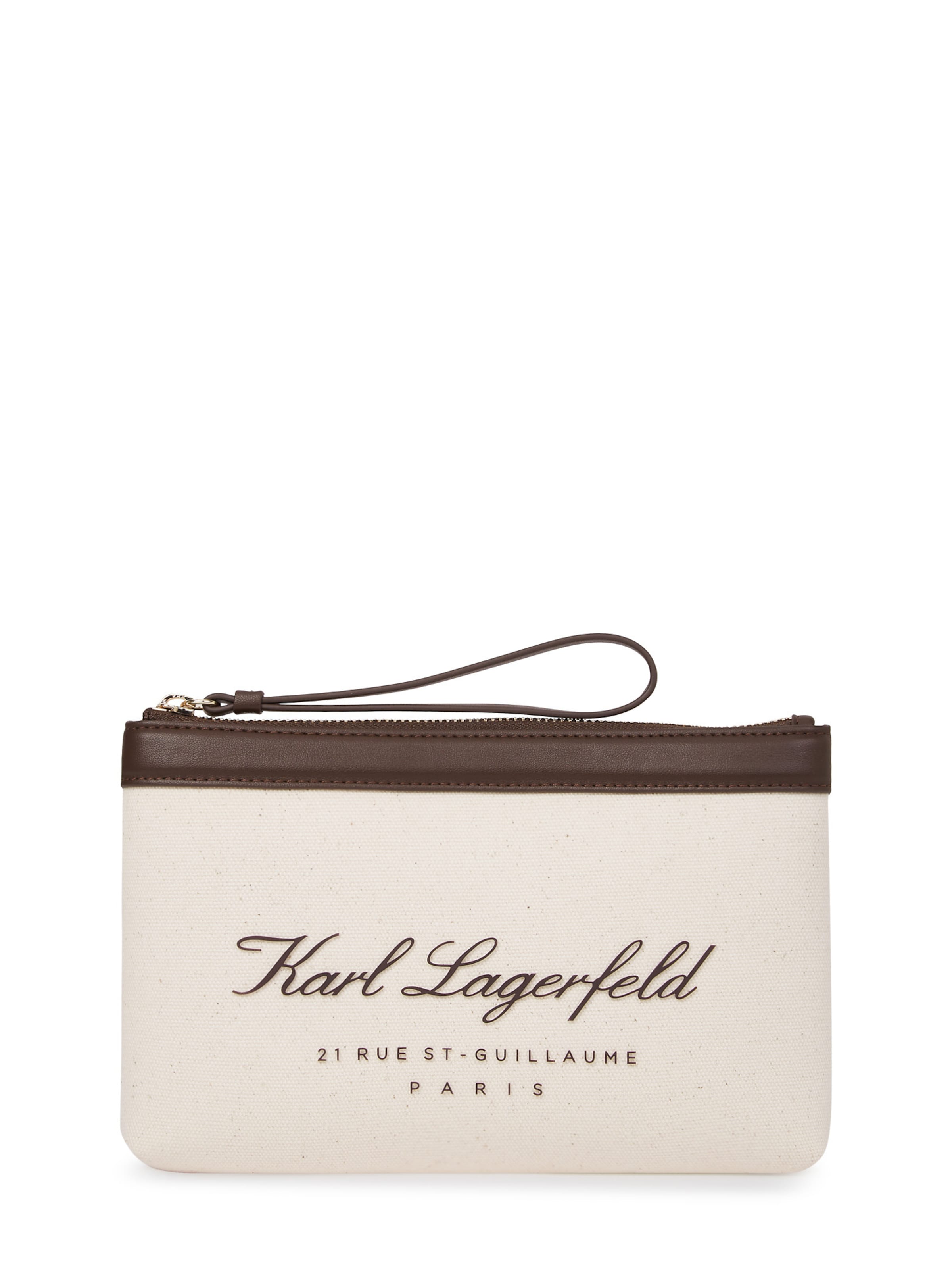 Trousse de maquillage 'Hotel' Karl Lagerfeld en beige : devant