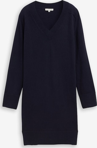 Robes en maille TOM TAILOR en bleu : devant