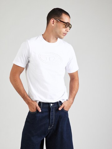 DIESEL T-shirt 'T-ADJUST-BIGOVAL' i vit: framsida